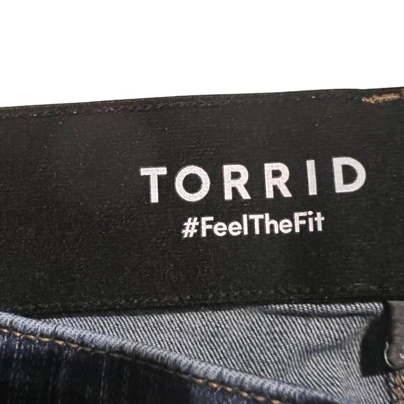 Torrid Womens Bombshell Straight Premium Stretch Jeans 20R Dark  Distressed Deni - Picture 4 of 6